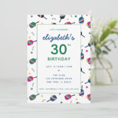 Pickleball Birthday Blue Green Custom Kaart (Staand voorkant)