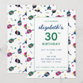 Pickleball Birthday Blue Green Custom Kaart (Voorkant / Achterkant)