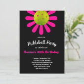 Pickleball Birthday Cute-uitnodiging + RSVP Kaart (Staand voorkant)