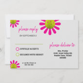 Pickleball Birthday Cute-uitnodiging + RSVP Kaart (Achterkant)