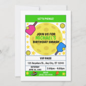 Pickleball Birthday Party Invitation Kaart (Voorkant)