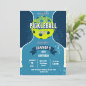 Pickleball Birthday Party Invitation Kaart (Staand voorkant)