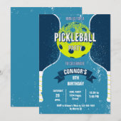 Pickleball Birthday Party Invitation Kaart (Voorkant / Achterkant)