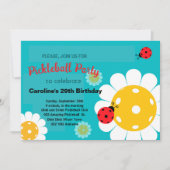 Pickleball Birthday-uitnodiging + RSVP-uitnodiging Kaart (Voorkant)