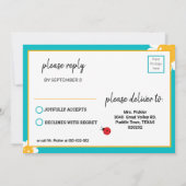 Pickleball Birthday-uitnodiging + RSVP-uitnodiging Kaart (Achterkant)