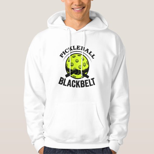 Pickleball Blackbelt - Grappige Pickleball Meester Hoodie (Voorkant)