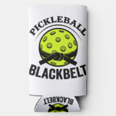 Pickleball Blackbelt - Grappige Pickleball Meester Seltzer Blikjeskoeler (Achterkant)