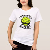 Pickleball Blackbelt - Grappige Pickleball Meester Tri-Blend Shirt (Voorkant)