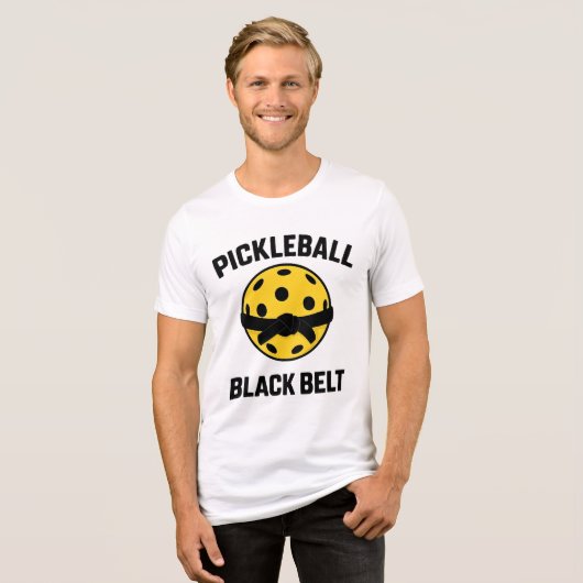 Pickleball BlackBelt Tri-Blend Shirt (Voorkant volledig)