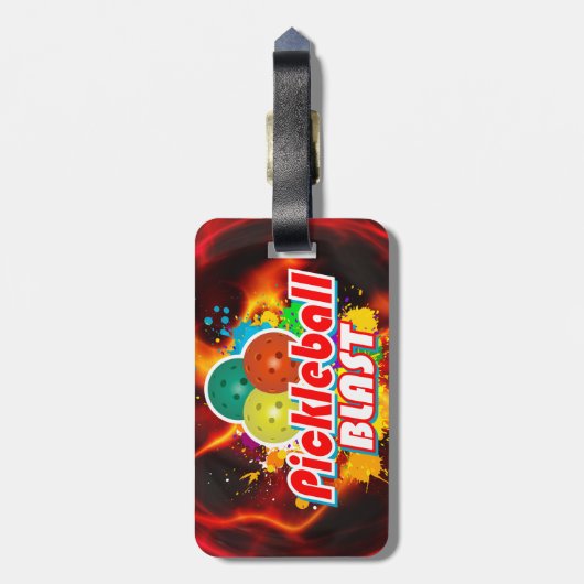 Pickleball Blast 1B-opties Bagagelabels (Achterkant verticaal)