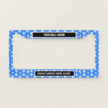 Pickleball blauw op wit met aangepaste tekst