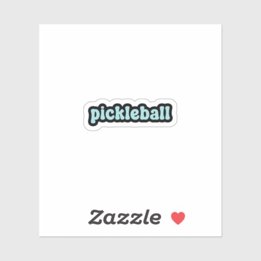 pickleball blauw retro tekst sticker (Vel)
