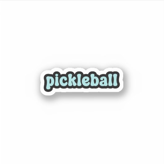 pickleball blauw retro tekst sticker (Voorkant)