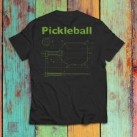Pickleball Blauwdruk Paddle Ontwerp Grappig Retro