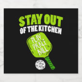 Pickleball - Blijf uit de keuken Likeurfles Etiket (Enkel label)