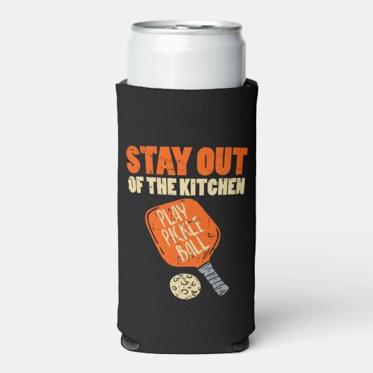 Pickleball - Blijf uit de keuken Seltzer Blikjeskoeler (Seltzer Voorkant)