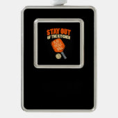 Pickleball - Blijf uit de keuken Verzilverd Omlijst Ornament (Voorkant)