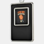 Pickleball - Blijf uit de keuken Verzilverd Omlijst Ornament (Links)
