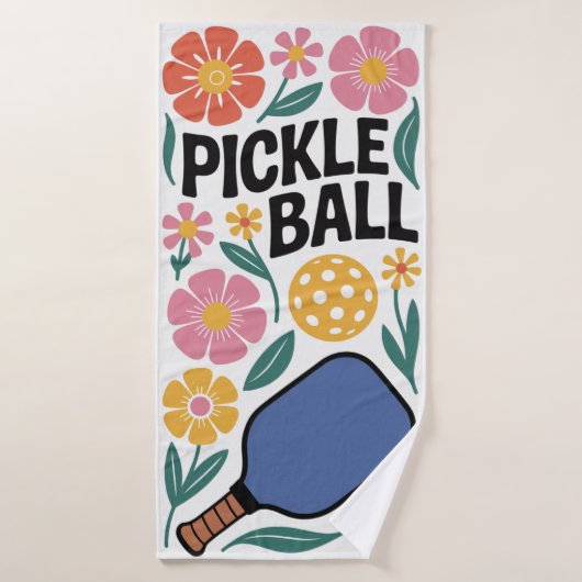 Pickleball Bloem Paddle Cadeau Badhanddoek (Badhanddoek)
