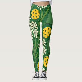 Pickleball bloembollen Leggings met gestileerde ba