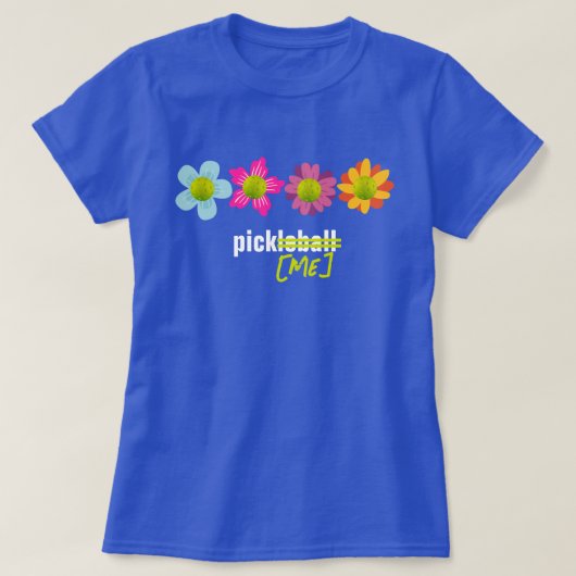 🌼 🌻 🌺 Pickleball bloemen T-shirt (Design voorkant)