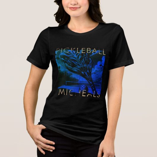 Pickleball Blue Graphic T-shirt Tri-Blend Shirt (Voorkant)