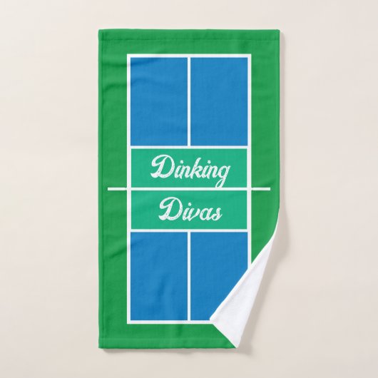 Pickleball Blue Green Court Team Name Sweat Handdoek (Handdoek)