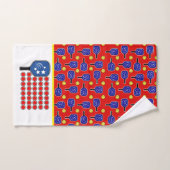 Pickleball Blue Paddles Yellow Balls 4 juli Handdoek (Handdoek)