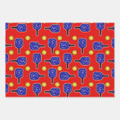 Pickleball Blue Paddles Yellow Balls 4 juli Inpakpapier Vel (Voorkant)