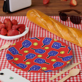 Pickleball Blue Paddles Yellow Balls 4 juli Papieren Bordje