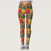 Pickleball Bold Andy Warhol Style Pattern Leggings (Voorkant)