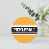PICKLEBALL Bold Geel Zwart Wit Racing Stripes Kaart (Staand voorkant)