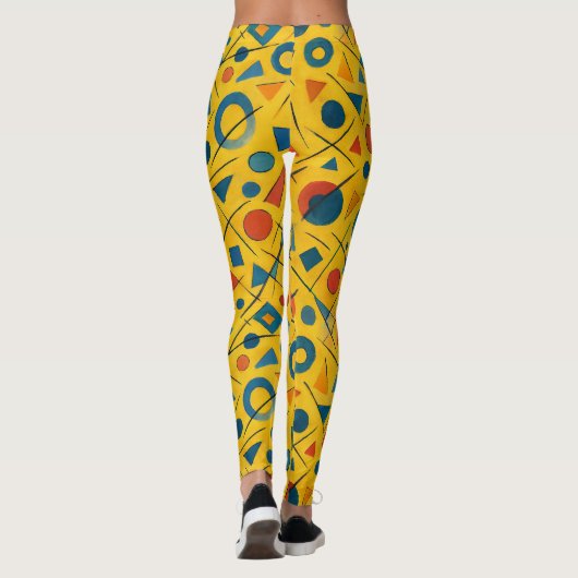 Pickleball Bold Wassily Kandinsky Style Pattern Leggings (Achterkant)