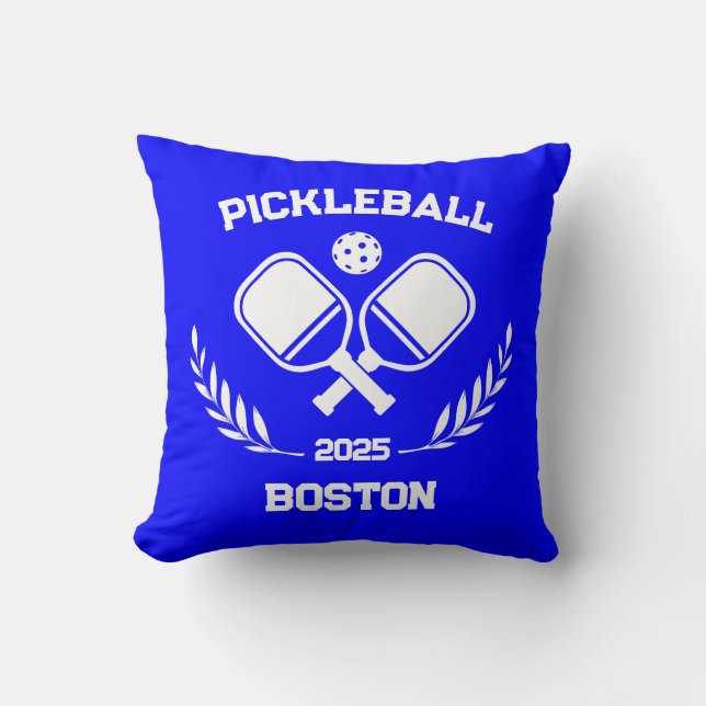 Pickleball Boston 2025 Custom Blue Kussen (Voorkant)