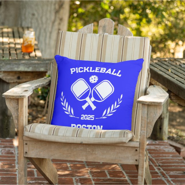 Pickleball Boston 2025 Custom Blue Patio Buitenkussen (Stoel)