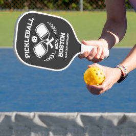 Pickleball Boston 2025 Zwart-wit Custom Paddle