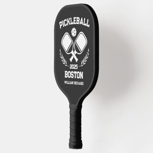 Pickleball Boston 2025 Zwart-wit Custom Paddle (Links)