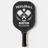 Pickleball Boston 2025 Zwart-wit Custom Paddle (Voorkant)