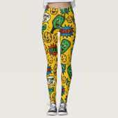 Pickleball Bottoms Up! Smiley Ball Court Leggings (Voorkant)