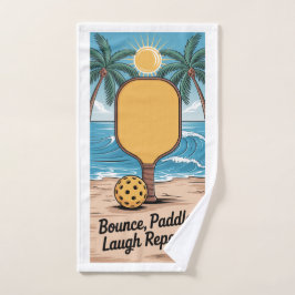 Pickleball Bounce Paddle Laugh Herhaal Vakantie Handdoek