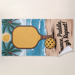 Pickleball Bounce Paddle Laugh Herhaal Vakantie Strandlaken