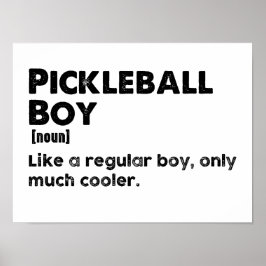Pickleball Boy Funny Dictionary Definitie Pickle Poster