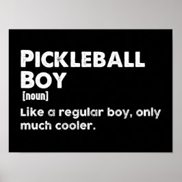 Pickleball Boy Funny Dictionary Definitie Poster