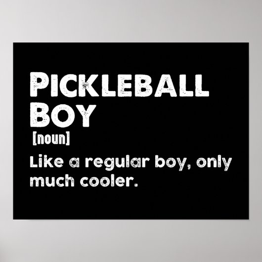 Pickleball Boy Funny Dictionary Definitie Poster (Voorkant)