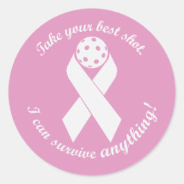 Pickleball Breast Cancer Survivor Ronde Sticker