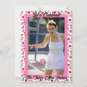 Pickleball Bridal Shower Dinks & Drinks Photo Kaart (Achterkant)