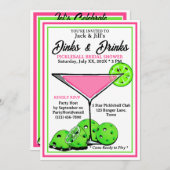 Pickleball Bridal Shower Dinks & Drinks Pink Cosmo Kaart (Voorkant / Achterkant)