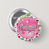Pickleball Bridal Shower Personalized Swag Ronde Button 5,7 Cm (Voorkant /achterkant)