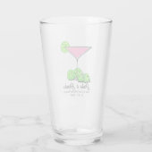 Pickleball Bridal Shower Pink Cocktail Personalize Glas (Achterkant)