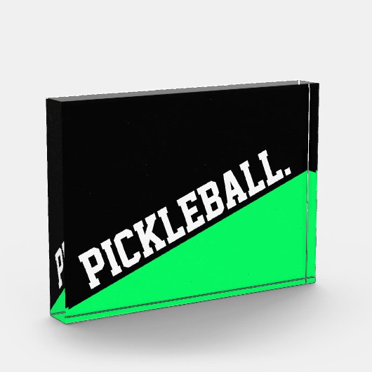 PICKLEBALL Bright Lime Groen Zwart Kleurblok Fotoblokken (Links)